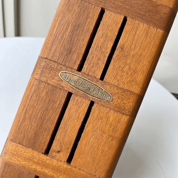 Vintage Regent Sheffield Mahogany Convertible Knife Block Storage Organizer - Picture 5 of 11